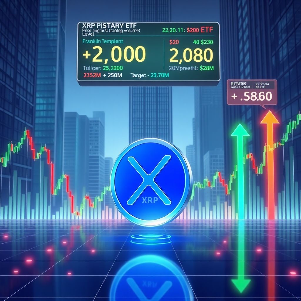 Xrp price prediction if franklin templeton Etf volume hits $150m–$250m