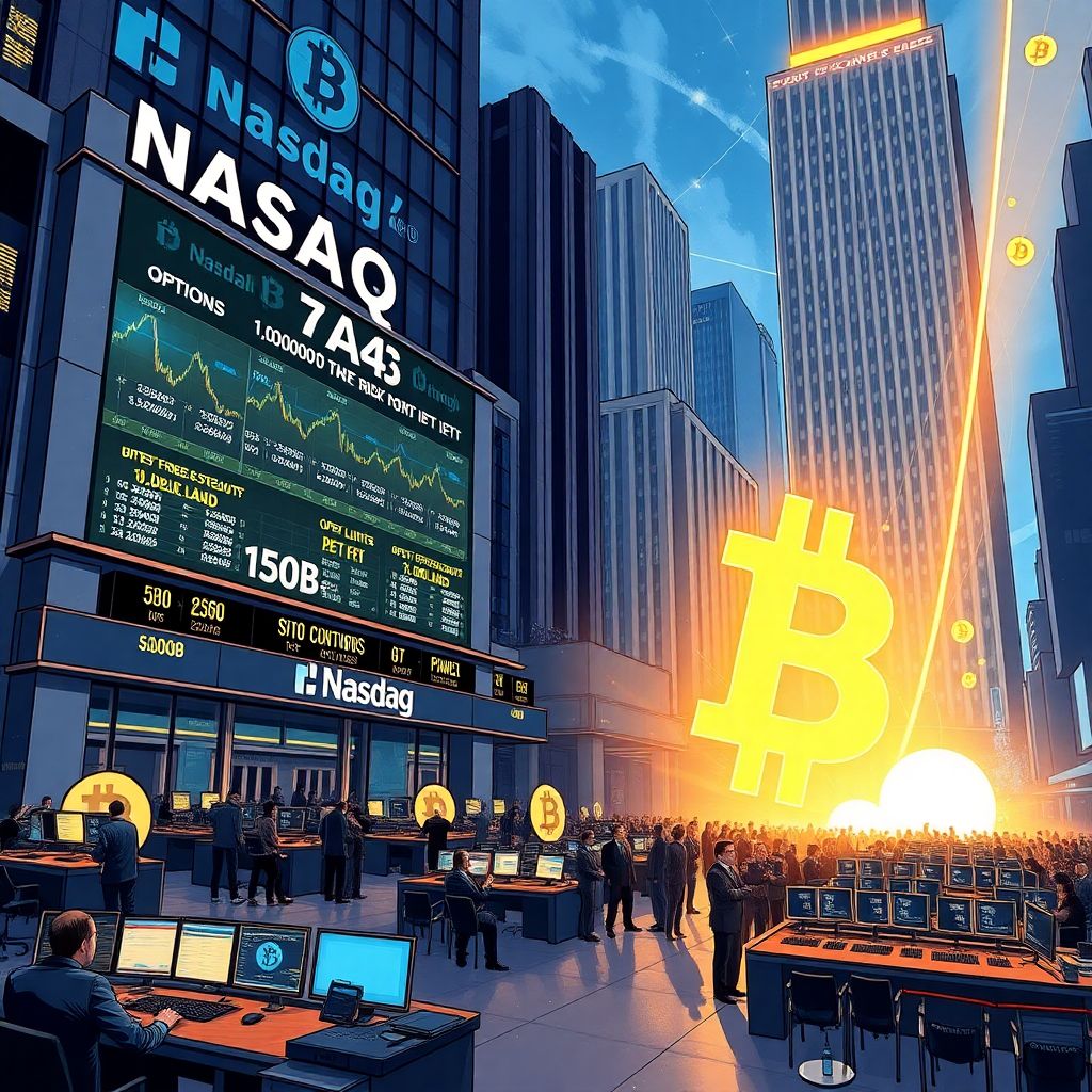 Nasdaq pushes to super‑size Ibit bitcoin options as institutional demand soars