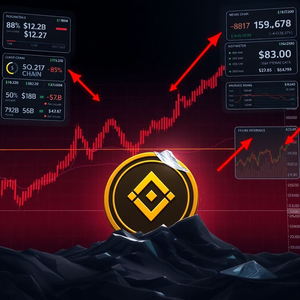 Binance coin price risks deeper drop as Bsc metrics, Tvl and Dex volumes fall