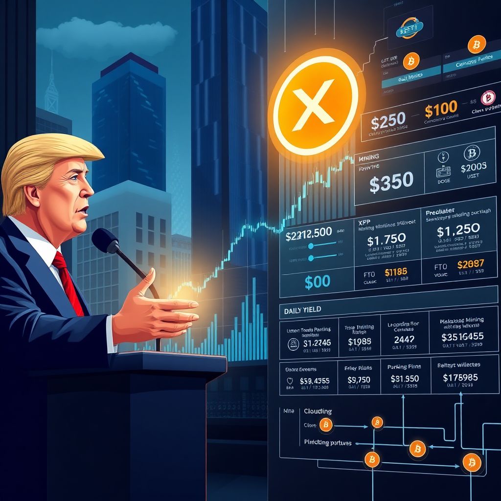 Xrp $100 forecast after trump comments and how Bi defi cloud mining adds yield