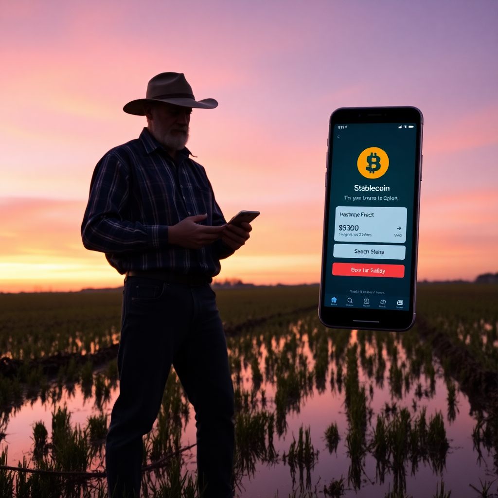 Stablecoin smart contract climate insurance pays farmers in seconds