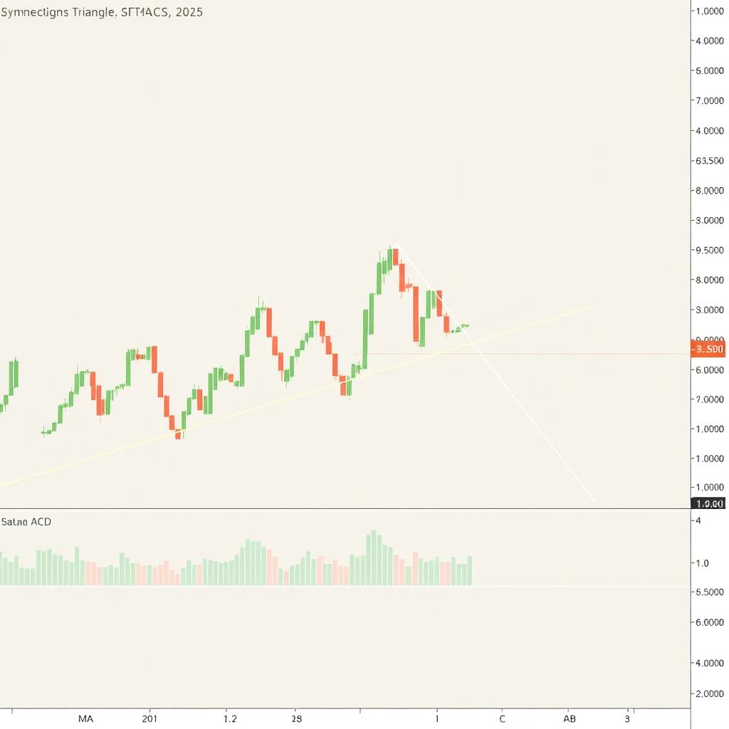 Solana price at crossroads as Macd bullish signal tests symmetrical triangle breakout